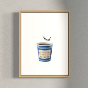 New York Coffee Art | Coffee Print | Coffee Art | Kitchen Art Print | NYC Art | Drink Poster | Trendy | Retro Print
