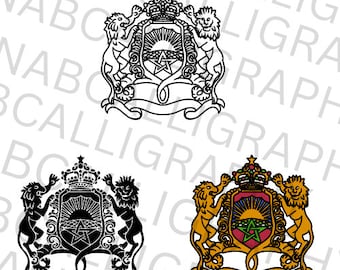 kingdom of Morocco symbol  SVG Instant Digital Download.