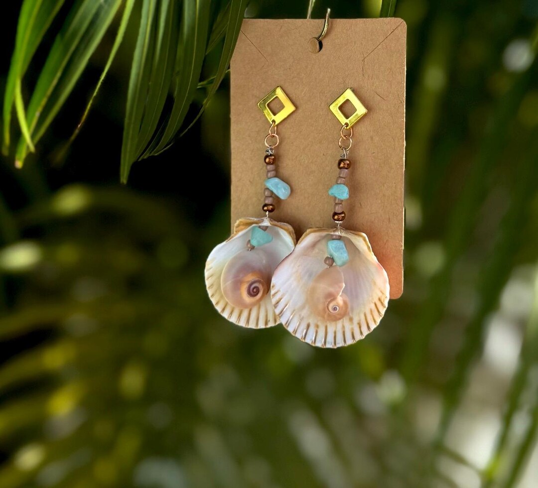 Brown - Handcrafted Seashell Earrings 46
