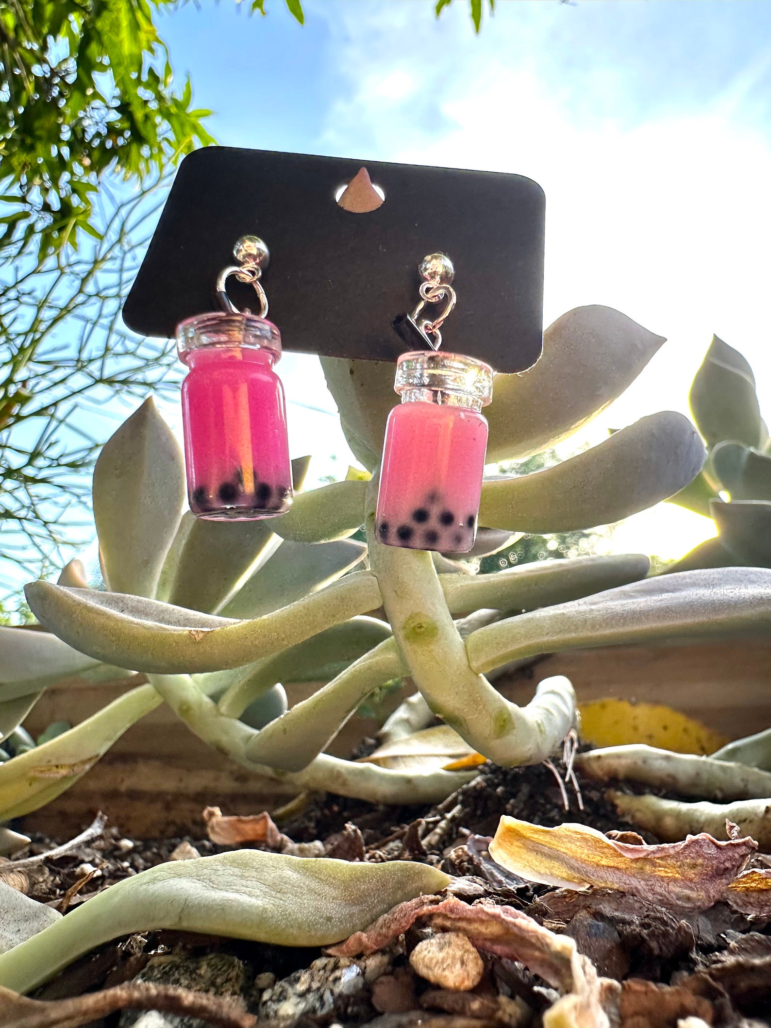 Bubble Tea Cute Dangle Earrings Amazon Milk Tea Earrings Bubble