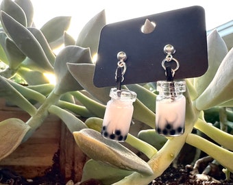Boba Tea Earrings | Bubble tea earrings | Boba | Bubble tea | Cute earrings | Milk tea | Latte gift | Drink earrings | creative dessert