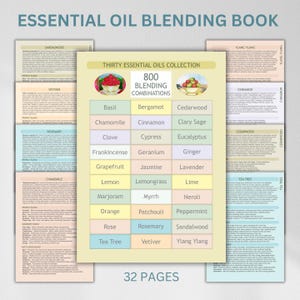 Blendingboek essentiële oliën, 30 oliën, 800 mengcombinaties, 32 pagina's, A4-formaat, beste melanges, waardevolle bronnen voor aromatherapie, pdf
