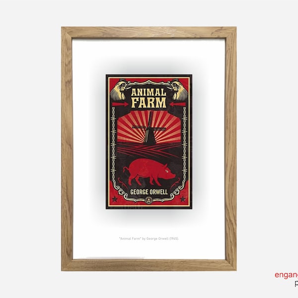 Animal Farm, George Orwell, Vintage Book Cover, Printable Decor - Digital Download High-resolution JPG file, instant download