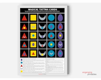 Tattwa Cards Wall Art: Spiritual Growth Symbols (PDF Download)