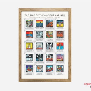 Oude Mariner Wall Art, Samuel Taylor Coleridge, The Rime of the Ancient, A3 muurkunstposter, digitale download JPG, superhoge resolutie