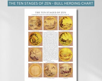 Zen Bull Herding Story Art Print: Ten Stages of Enlightenment (Digital Download)
