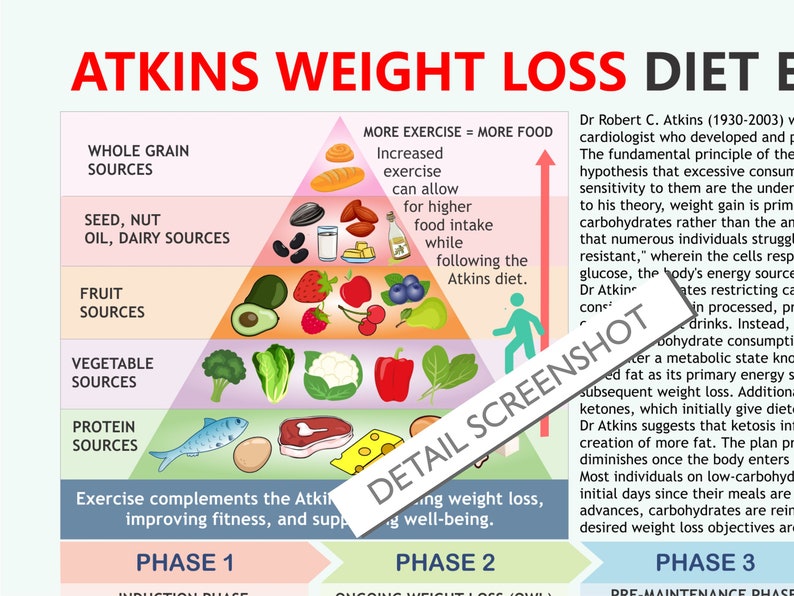 Atkins Weight Loss Diet Essentials, Atkins Diet Plan, Downloadable PDF