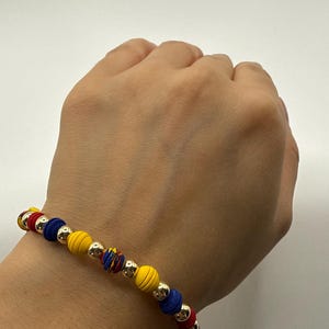 18k Gold Plated Colombia Handmade Bracelet. Pulsera balines baño de oro 18K. Ajustable. Adjustable. image 5