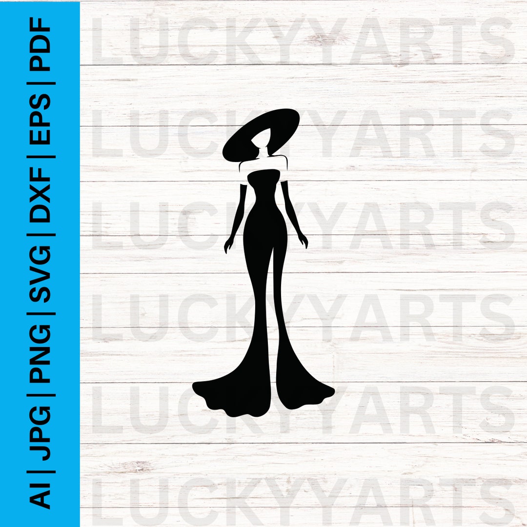 Lady in Dress Svg, Lady in Dress Cricut, Classic Lady Svg, Lady With ...