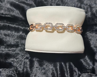 bangle bracelet,rose gold rhinestone bracelet