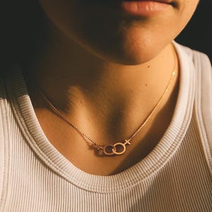 Aesthetic Double Venus Necklace, LGBTQ+ Accessories, Handmade Pride Necklace