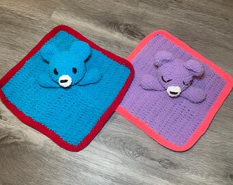 Osito de ganchillo hecho a mano / Manta de seguridad suave para bebé / Regalo perfecto