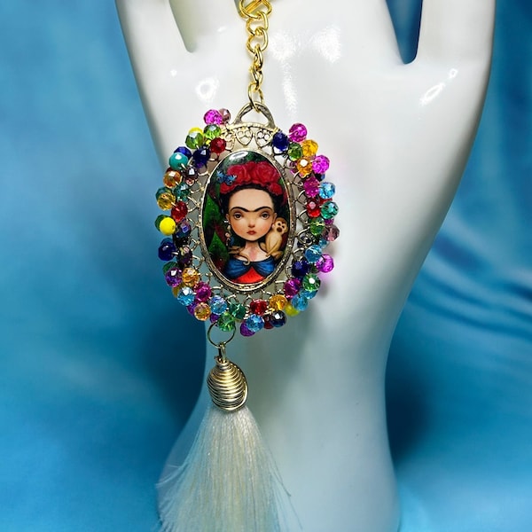 Llaveros Frida Kahlo, Llaveros Artesanos, Llaveros Mexicanos, Regalos de Cumpleaños, Llaveros Chapados en Oro, Llaveros de Monedero