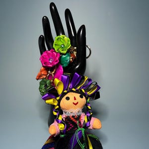 Handgemachte Schlüsselanhänger der mexikanischen Puppen, Geldbörse Schlüsselanhänger, handgemachte Handwerker Schlüsselanhänger, Rucksack Zubehör, Geburtstagsgeschenke, Lele Schlüsselanhänger