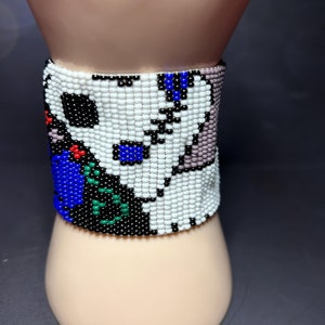 Huichol Catrina Bracelet, Huichol Jewelry, Handmade Mexican Jewelry, Beaded Jewelry, Artisan Jewelry, Adjustable Bracelet, Birthday Gift