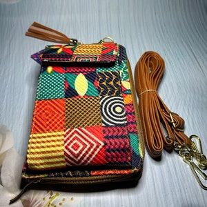 Porta Celular artesanales, hechos a mano, carteras de yute para teléfono, bolsos crossbody, bolsos de hombro, bolsa de teléfono de yute