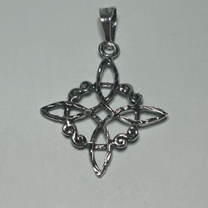 Sterling Silver Witch Knot Pendant: Handmade Unisex Protection Amulet