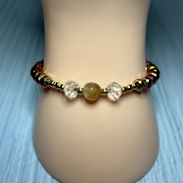 Stretchable Gemstone Bracelets, Birthday Gift for Her, Handmade Jewelry, Artisan Jewelry, Crystal Beads Bracelets
