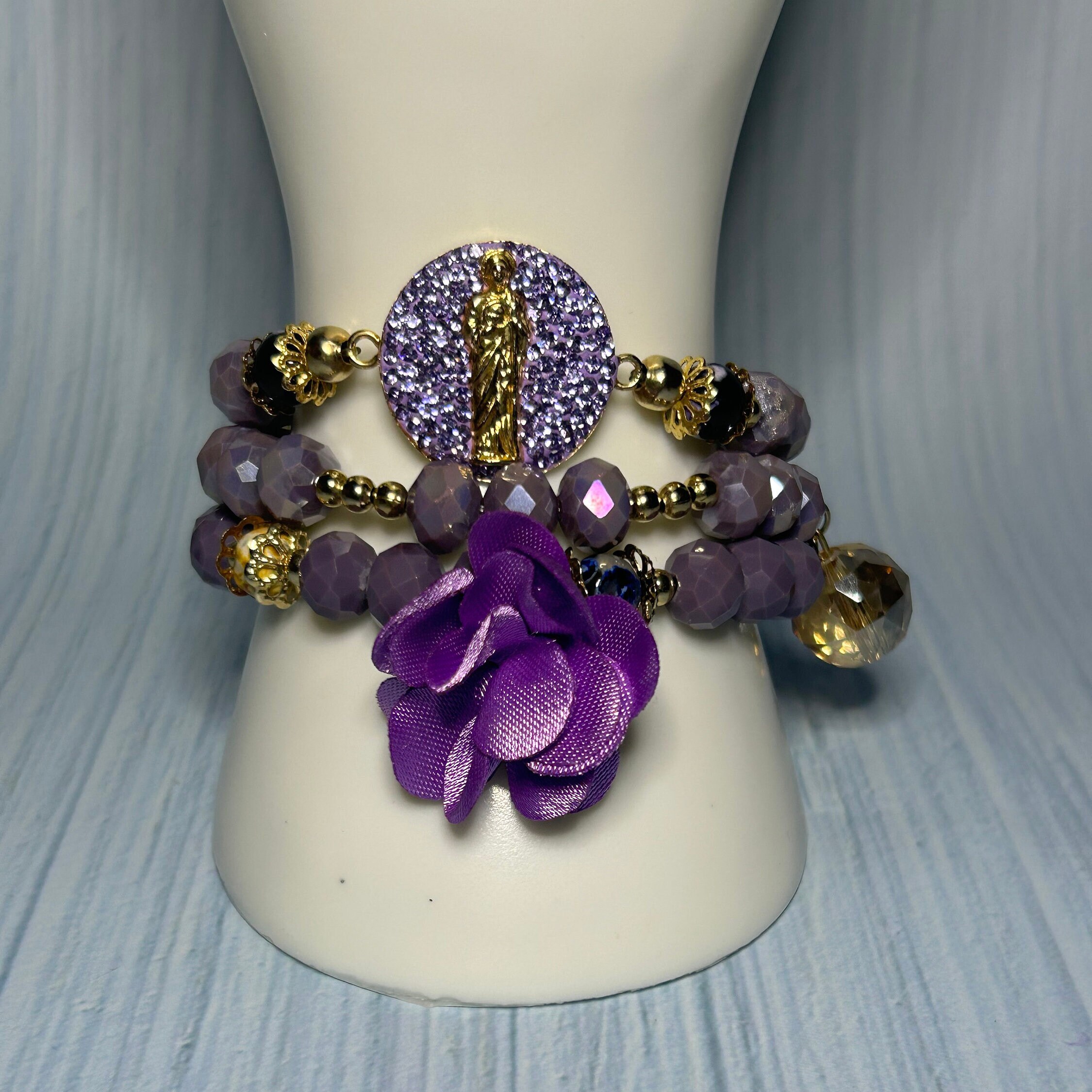 Bracciale Portafortuna Con Cristalli Viola E Rosa, Ciondolo Argento 925, Illuminate Jewelry