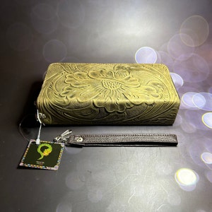 Leder Geldbörsen, Handgemachte, Mexikanische Handwerkliche Geldbörsen, Gravierte Leder Geldbörsen, Hand Handgelenk Geldbörsen, Geburtstagsgeschenk, 3 Reißverschluss Geldbörsen, Brieftaschen