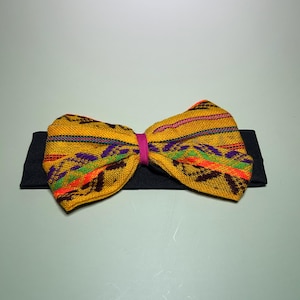 Handmade Cambaya Fabric Baby Bow Headband: Mexican Heritage