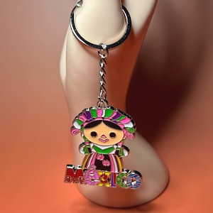 Lele Keychain: Metal Mexican Doll, Artisan Souvenir
