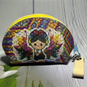 Mexican Coin Bags, Vinyl Jute Coin Bags, Artisan Handmade, Mexican Small Coin Bag, Artisan, Coin Pouches, A Gift for Her