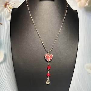 Heart Necklaces Made of Ceramic, Mexican Jewelry, Artisan Jewelry, Birthday Gifts, Gemstones Necklaces, Talavera Necklaces