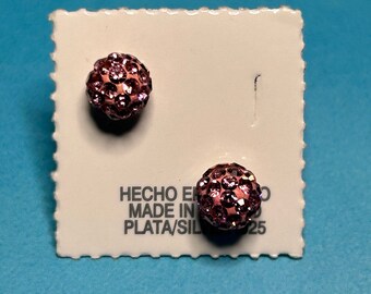 Handmade Sterling Silver Stud Earrings: Artisan Crystal Ball Jewelry