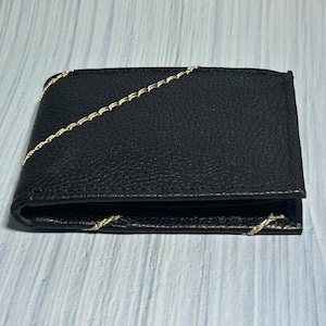 Carteras Mexicanas De Piel para Hombre, Cuero, Hecho a Mano en México, Regalo Día del Padre, Carteras en Cuero Negro, Carteras delgada