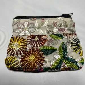 Handmade Artisan Crafted Rococo Mexican Coin Bag, Embroidered Pouch from Chiapas, Unique Birthday Gift, Small Coin Pouch