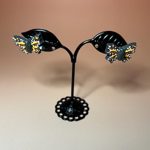 Hand Painted Earrings, Handmade Cold Porcelain Earrings, Artisan Jewelry, Mexican Jewelry, A Gift for Her, Butterfly or Flower Earrings