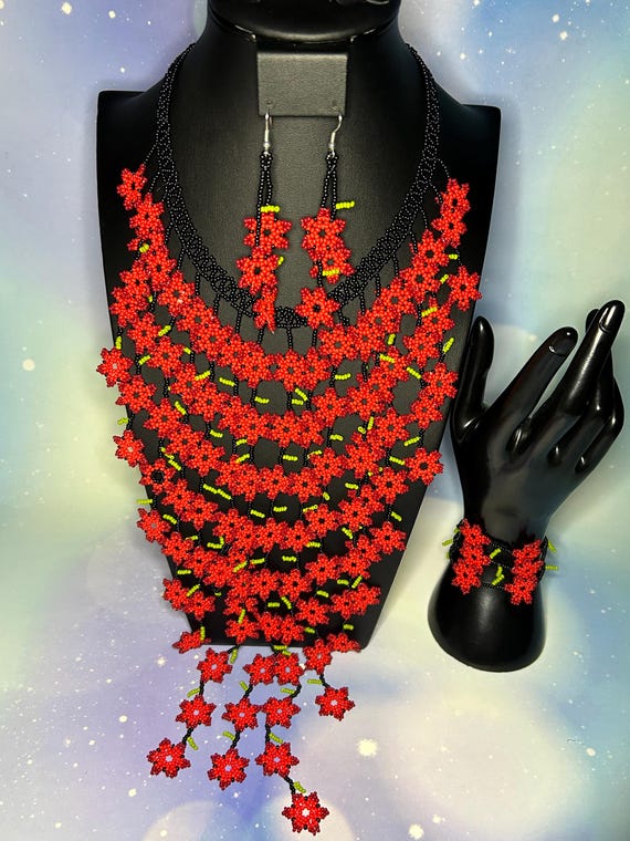 10 Ciondoli Fiore In Tessuto - Con Perline, Per Gioielli Fai Da Te, Colori Assortiti