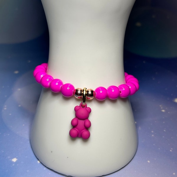 Bracelets Of Bear Charms, Handmade Bracelets, Gemstone Bracelets, Multi Color Bracelets, Stretchable Bracelets, Birthday Gifts