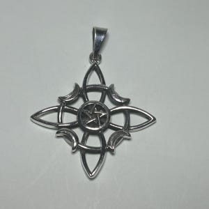 Sterling Silver Witch Knot Pendant: Handmade Unisex Protection Amulet