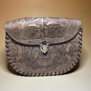 Carteras de vaqueta mexicanas, carteras artesanales, carteras de piel grabadas, regalo único para ella, bolsos de hombro