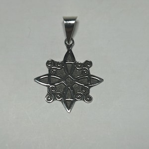Sterling Silver Witch Knot Pendant: Handmade Unisex Protection Charm