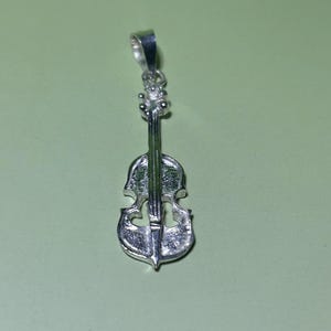 Handcrafted Sterling Silver Violin Pendant: Artisan Musical Jewelry