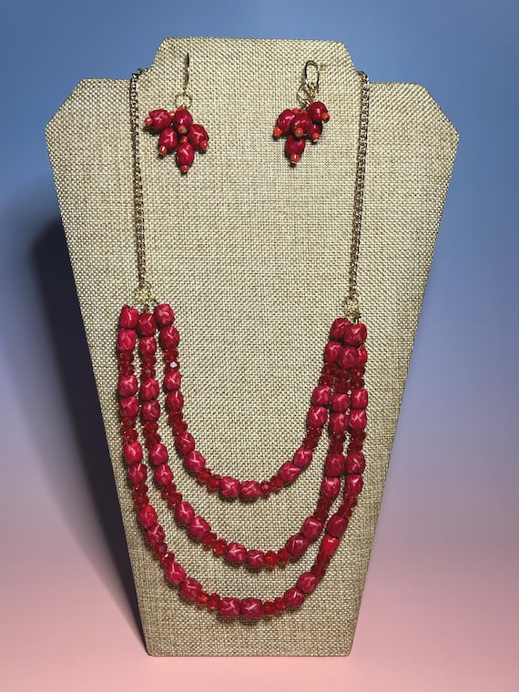 Handmade Palm Leaf Necklace and Earrings: Mexican Artisanal