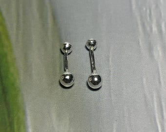 Sterling Silver Ball Stud Earrings: Handmade Artisan Jewelry