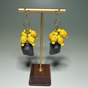 Artisanal Palm Leaf Earrings, Handmade Mexican Jewelry, Dangle Earrings, Artisan Jewelry, Birthday Gifts, Clay Earrings