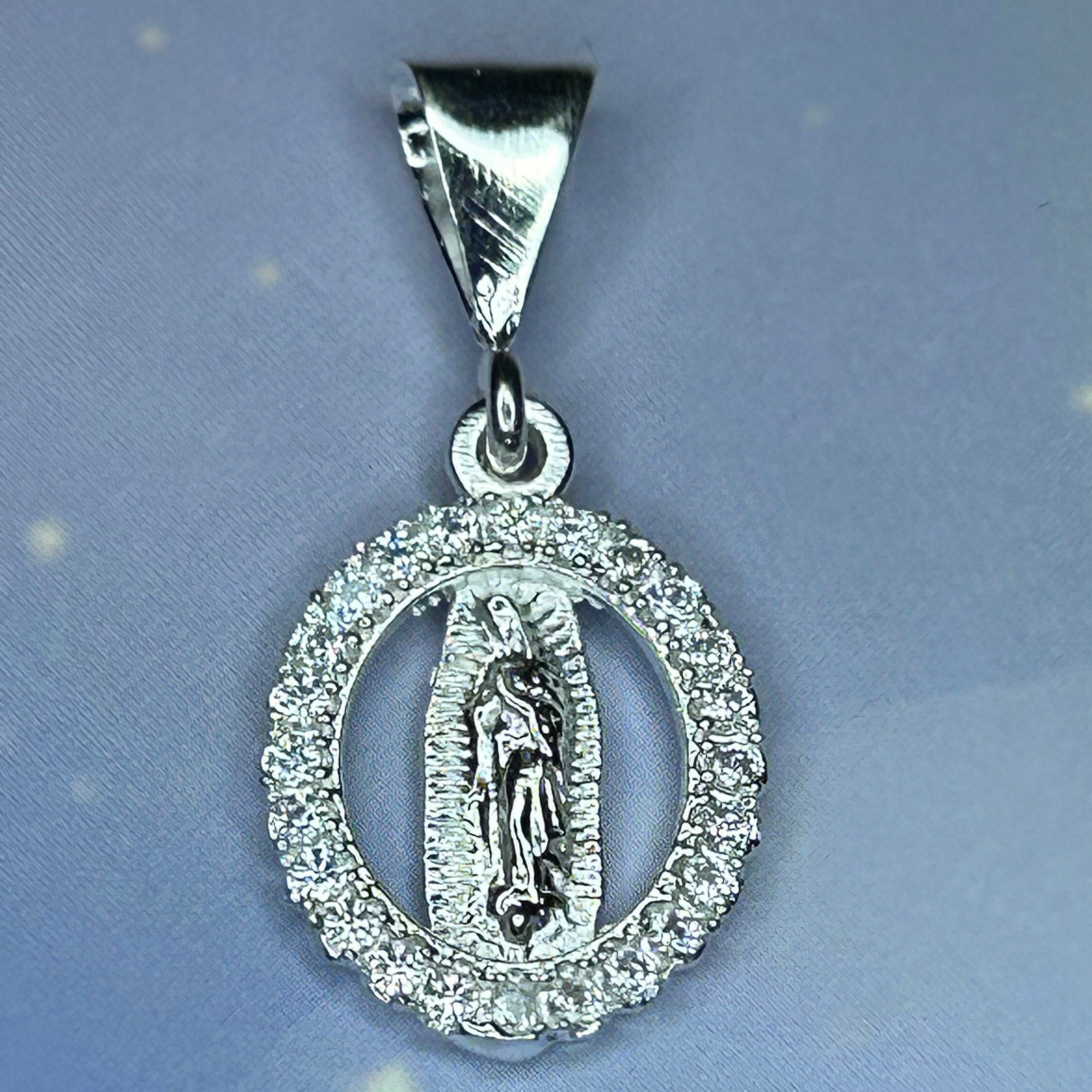 Our Lady of Guadalupe Silver Pendant, 925 Sterling Silver