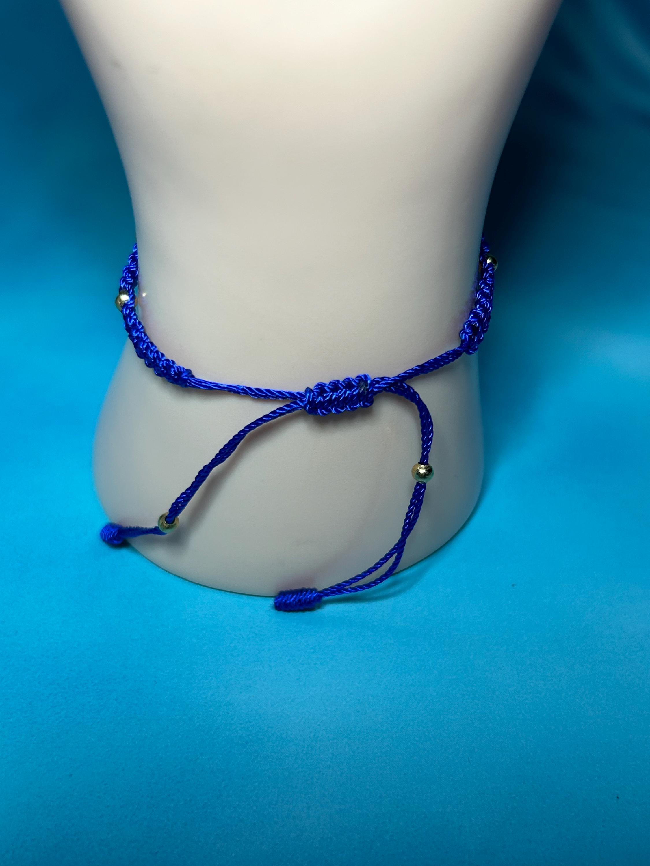 Bracelet En Perles D'Œil De Tigre Bleu Royal Et Fermoir Cœur