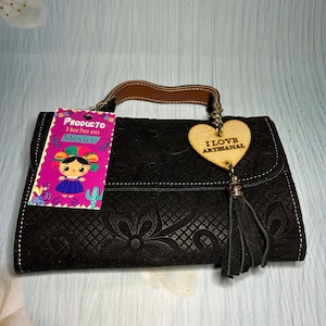 Mexican Suede Leather Purses, Handmade, Mexican Artisanal Purses, Engraved Leather Purses, A Gift For Her, Shoulder Handbags, Birthday Gifts