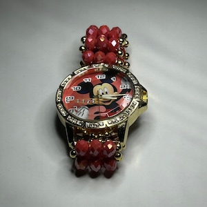 Mexican Artisan Crystal Beaded Mickey Mouse Watch