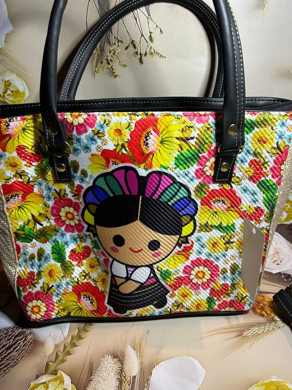 Bolsa de yute de muneca mexicana Lele hecho a mano bolso artesanal bolsa de yute correa ajustable un regalo para ella bolso de hombro Etsy Espana
