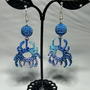 Thread Chaquira Earrings, Huichol Jewelry, Mexican Jewelry, Artisan Jewelry, Handmade Earrings, Birthday Gifts, Women&#39;s Jewelry