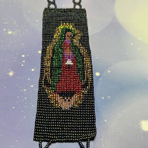 Handmade Our Lady of Guadalupe Beaded Bracelet: Huichol Artisan Jewelry