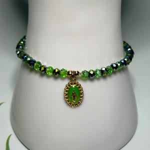 Our Lady Mary of Miracles Bracelet: Artisan Crystal & Gold-Plated Protection