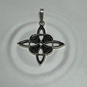 Sterling Silver Witch Knot Pendant: Handmade Unisex Protection Amulet